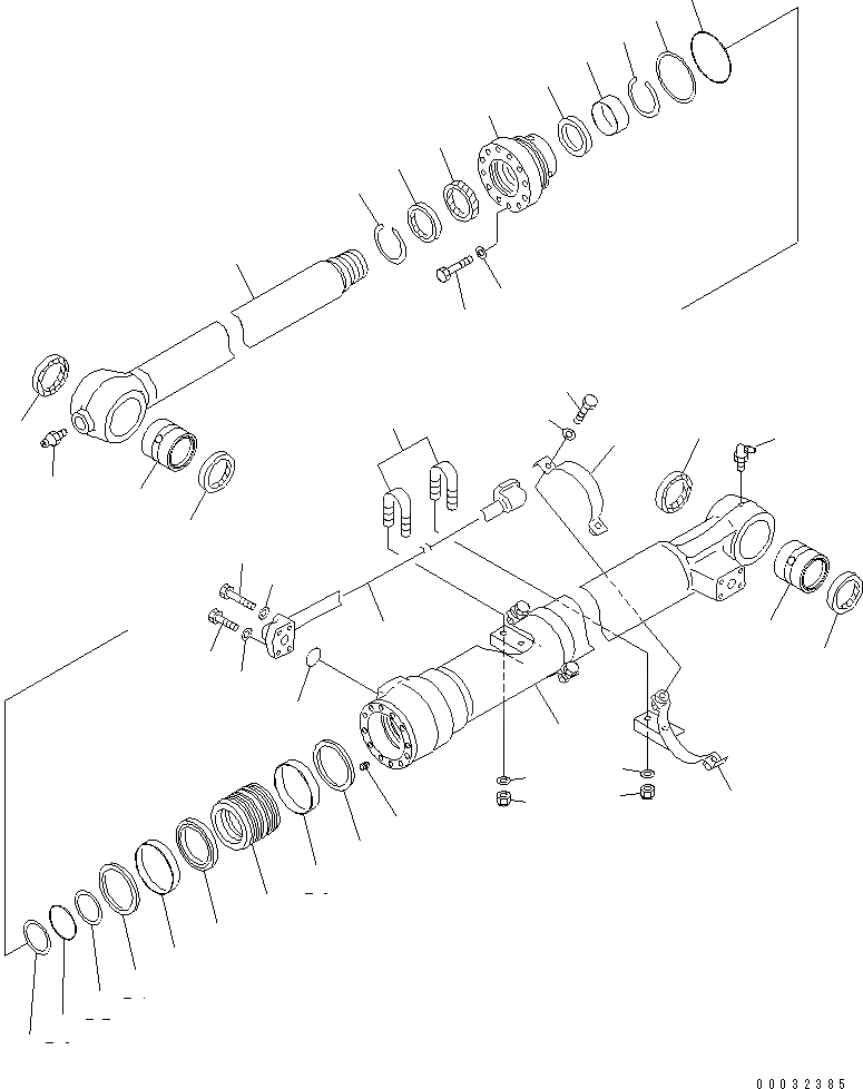 Схема запчастей Komatsu PC220-7 - ЦИЛИНДР КОВША (СИСТЕМА СМАЗКИ 100 ЧАС.)(№79-) ОСНОВН. КОМПОНЕНТЫ И РЕМКОМПЛЕКТЫ