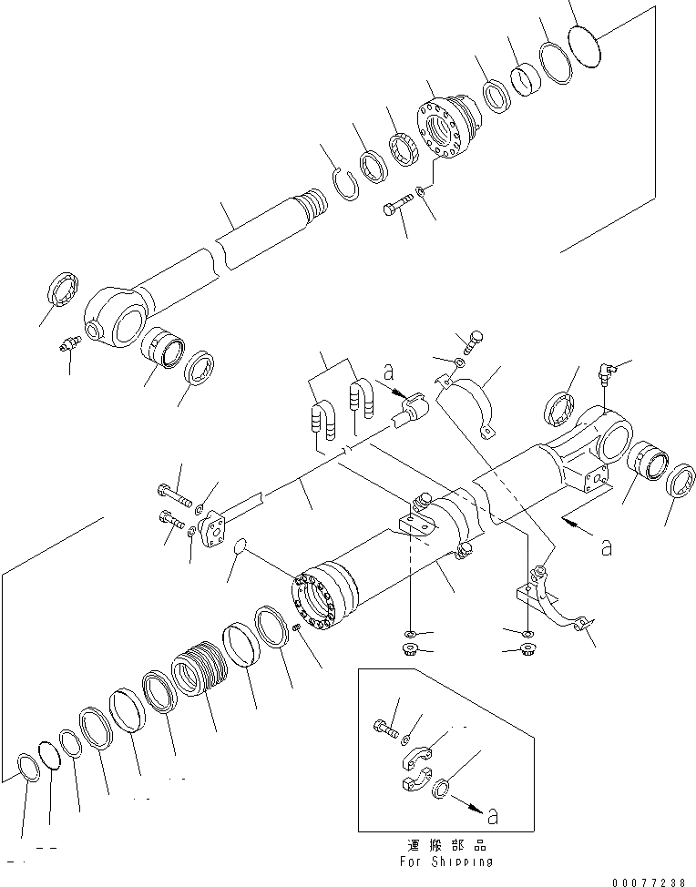 Схема запчастей Komatsu PC220-7 - ЦИЛИНДР КОВША (СИСТЕМА СМАЗКИ 100 ЧАС.)(№-) ОСНОВН. КОМПОНЕНТЫ И РЕМКОМПЛЕКТЫ
