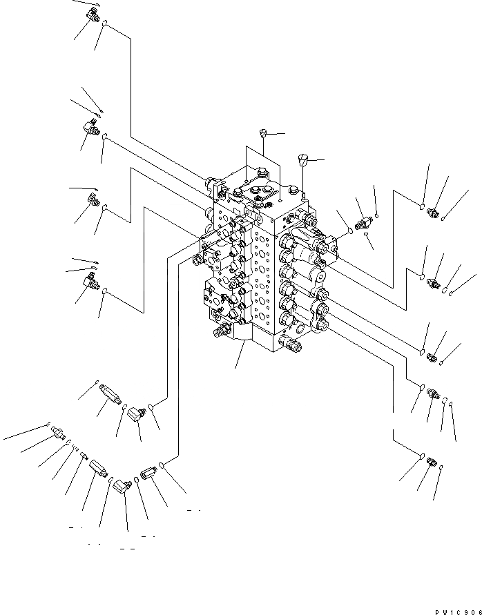 Схема запчастей Komatsu PC220-7-AA - ОСНОВН. КЛАПАН (СОЕДИНИТЕЛЬН. ЧАСТИ) (/) (ДЛЯ ПОДЪЕМА РУКОЯТИ) ГИДРАВЛИКА
