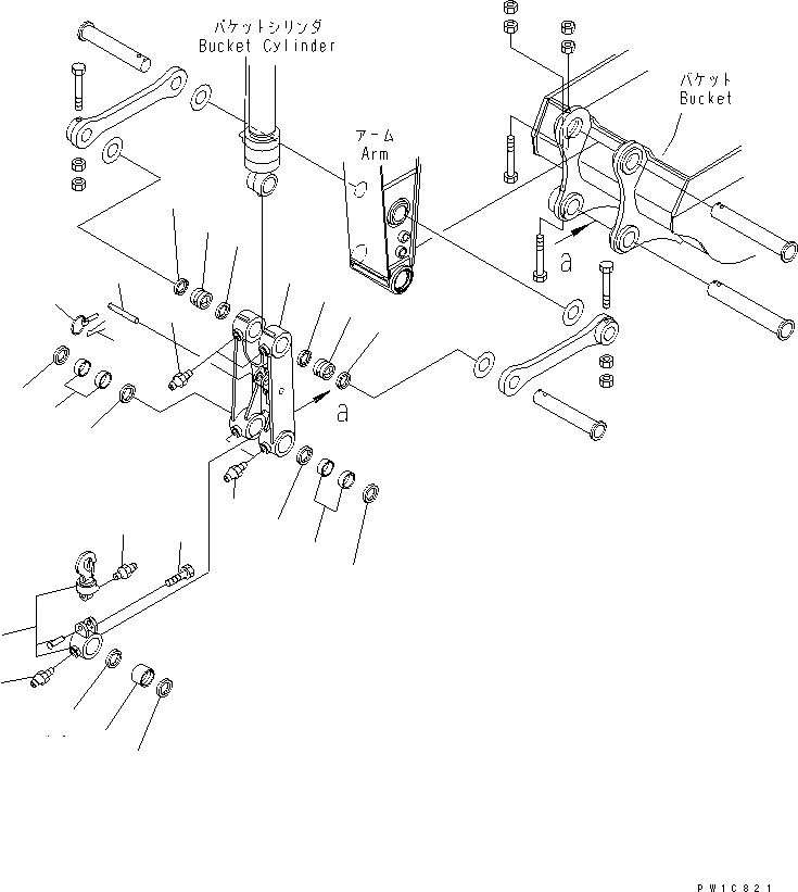 Схема запчастей Komatsu PC220-7-AA - РУКОЯТЬ CRANE (СОЕДИНЕНИЕ КОВША) СПЕЦ. ОПЦИИ