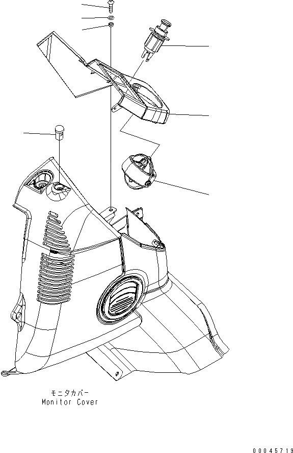 Схема запчастей Komatsu PC220-8 - КАБИНА (КАБИНА IN ЧАСТИ) (МОНИТОР COVER) КАБИНА ОПЕРАТОРА И СИСТЕМА УПРАВЛЕНИЯ