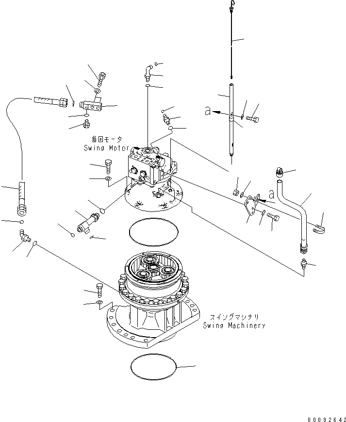 Схема запчастей Komatsu PC220-8 - МЕХАНИЗМ ПОВОРОТА (GAUGE И ДРЕНАЖН. ТРУБЫ)(№79-77) ПОВОРОТН. КРУГ И КОМПОНЕНТЫ