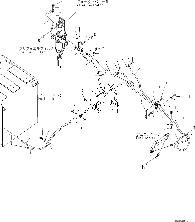 Схема запчастей Komatsu PC220-8 - ТОПЛИВН. ЛИНИЯ (ТОПЛИВН. ПОДАЮЩ. ТРУБЫ) (С ТОПЛИВН. ПРЕФИЛЬТРОМ И ВОДООТДЕЛИТЕЛЕМ) ТОПЛИВН. БАК. AND КОМПОНЕНТЫ