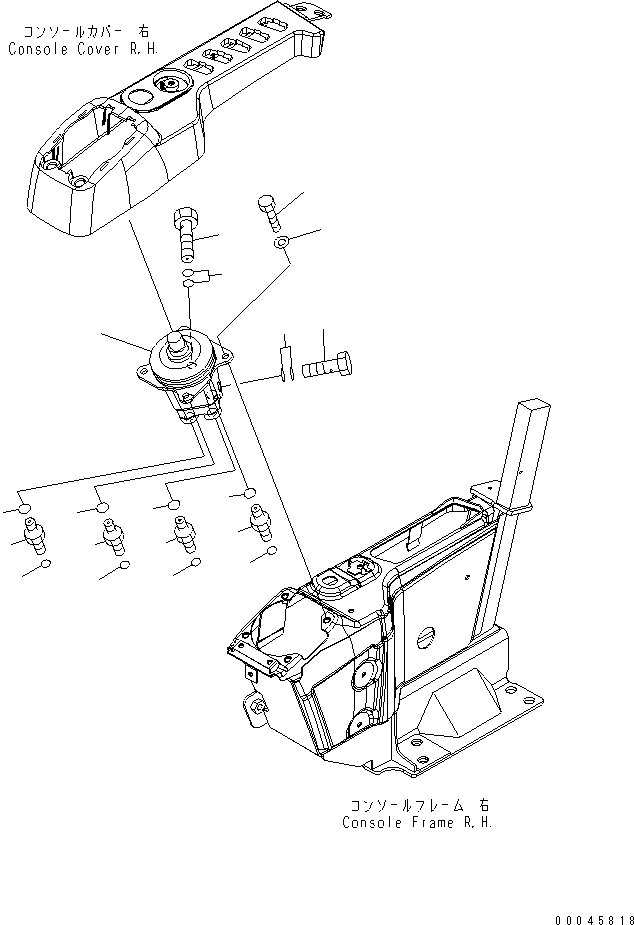 Схема запчастей Komatsu PC220-8 - КАБИНА (ПОЛ) (КЛАПАН¤ ПРАВ.) (ТЕРМОЗАЩИТ.) КАБИНА ОПЕРАТОРА И СИСТЕМА УПРАВЛЕНИЯ