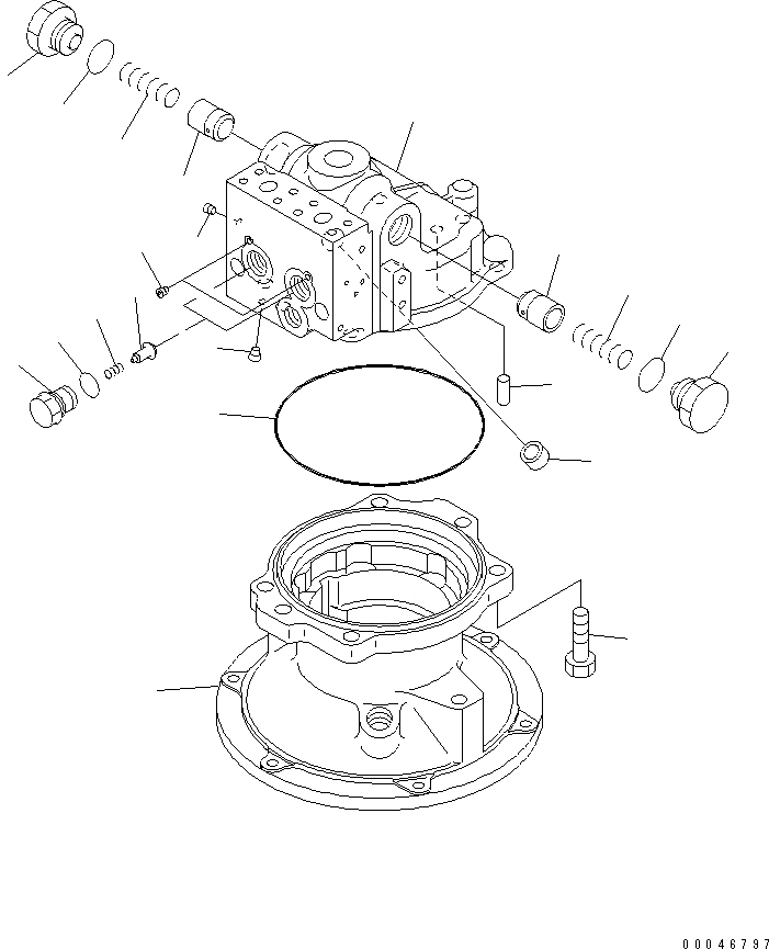 Схема запчастей Komatsu PC220-8 - МОТОР ПОВОРОТА (/) ОСНОВН. КОМПОНЕНТЫ И РЕМКОМПЛЕКТЫ