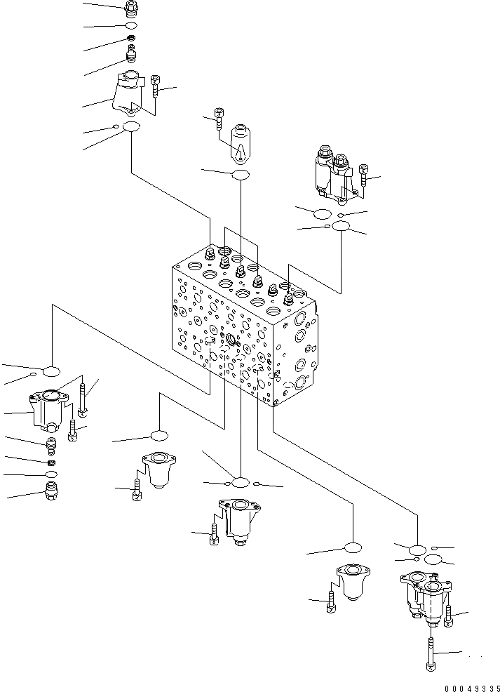 Схема запчастей Komatsu PC220-8 - ОСНОВН. КЛАПАН (/7) ОСНОВН. КОМПОНЕНТЫ И РЕМКОМПЛЕКТЫ