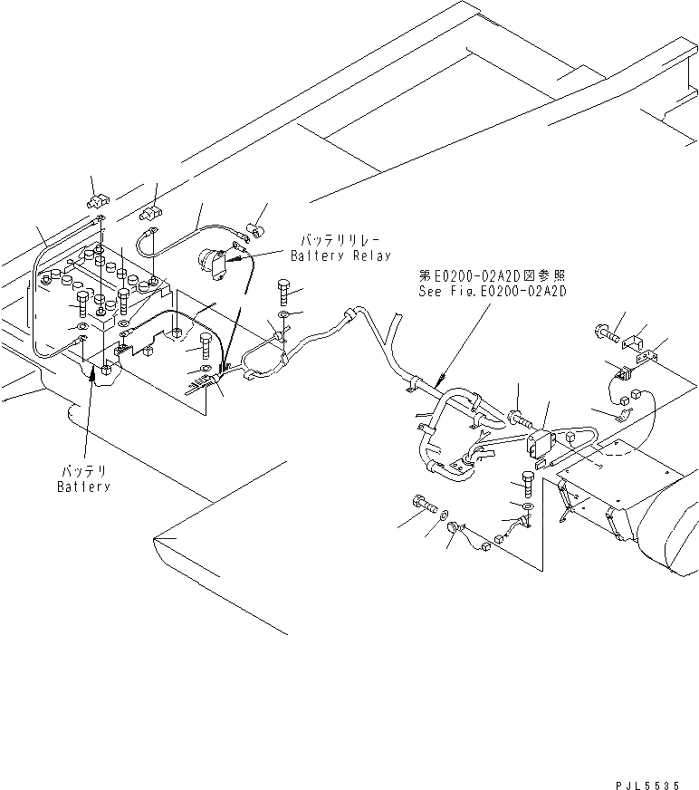 Схема запчастей Komatsu PC220LC-6Z - ЭЛЕКТРОПРОВОДКА (АККУМУЛЯТОРН. ОТСЕК)(№8-) ЭЛЕКТРИКА