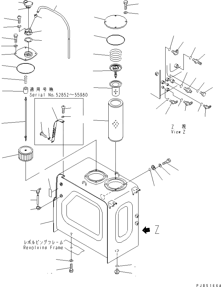 Схема запчастей Komatsu PC220LC-6Z - ГИДР. БАК. (БЕЗ ДАТЧИКА)(№8-) ГИДРАВЛИКА