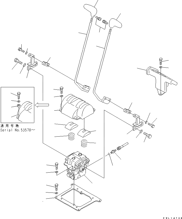 Схема запчастей Komatsu PC220LC-6Z - ОСНОВН. КОНСТРУКЦИЯ (РЫЧАН УПРАВЛ-Я ХОДОМ) (БЕЗ ПЕДАЛИ) ( АКТУАТОР)(№8-98) КАБИНА ОПЕРАТОРА И СИСТЕМА УПРАВЛЕНИЯ