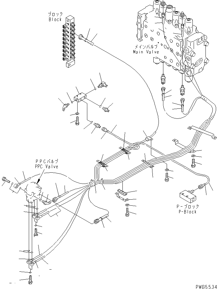 Схема запчастей Komatsu PC220LC-6Z - ОСНОВН. КОНСТРУКЦИЯ (PPC ЛИНИЯ ХОДА)(№8-) КАБИНА ОПЕРАТОРА И СИСТЕМА УПРАВЛЕНИЯ