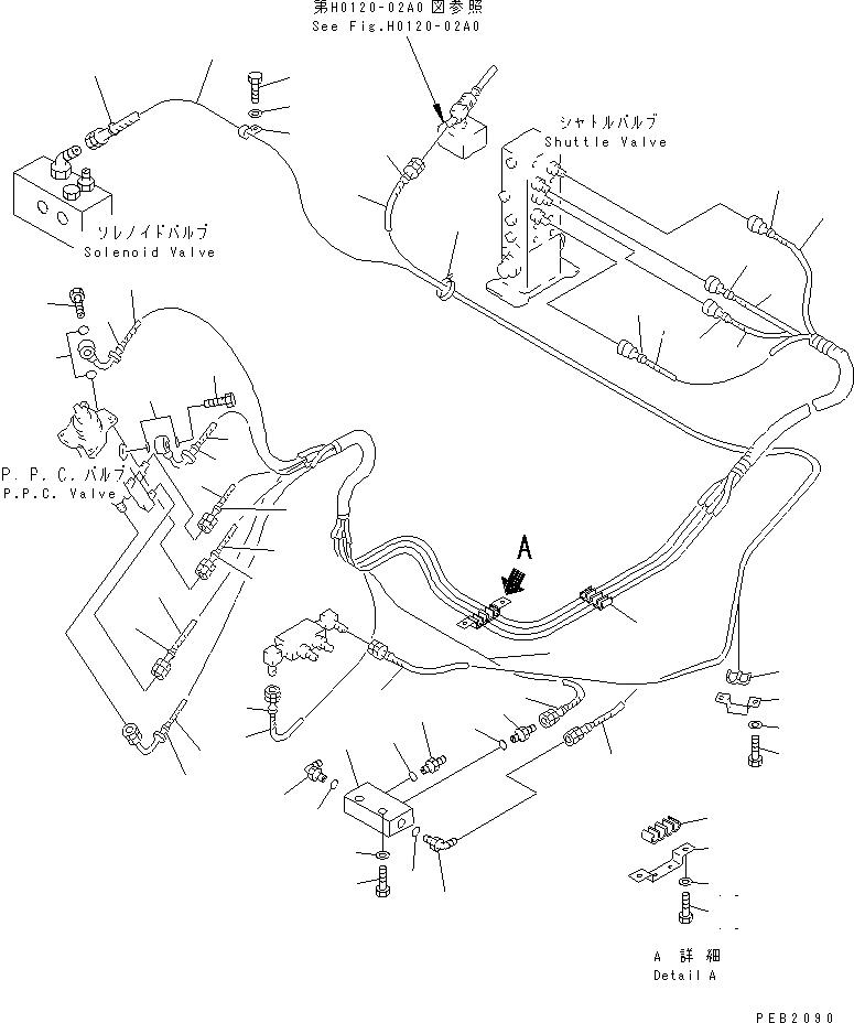 Схема запчастей Komatsu PC220LC-6Z - РАБОЧАЯ ЛИНИЯ PPC (ПАТРУБКИ ПРАВОЙ СТОЙКИ)(№7-8) КАБИНА ОПЕРАТОРА И СИСТЕМА УПРАВЛЕНИЯ