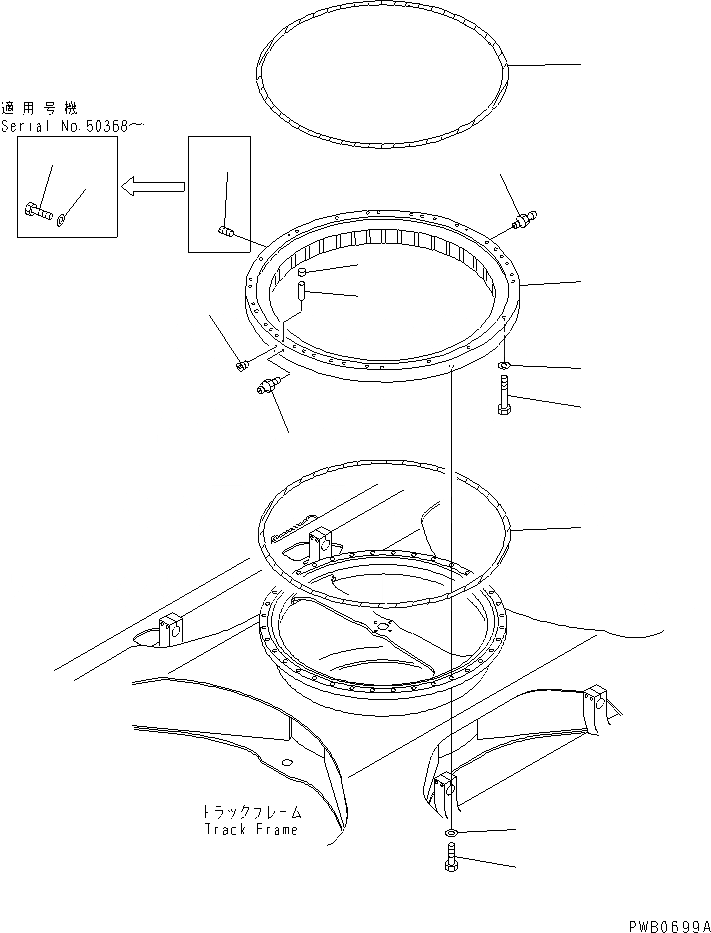 Схема запчастей Komatsu PC220LC-6Z - ПОВОРОТН. КРУГ(№-) ПОВОРОТН. КРУГ И КОМПОНЕНТЫ