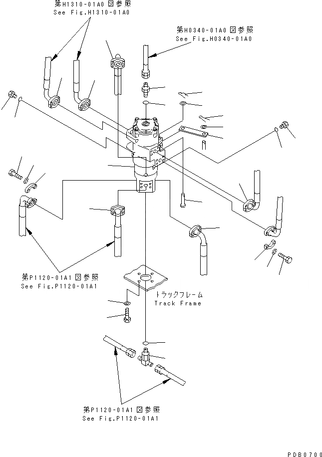 Схема запчастей Komatsu PC220LC-6Z - ПОВОРОТНОЕ СОЕДИНЕНИЕ (СОЕДИНИТЕЛЬН. ЧАСТИ) (СКОРОСТЬ ДВИЖЕНИЯ 1)(№-) ПОВОРОТН. КРУГ И КОМПОНЕНТЫ