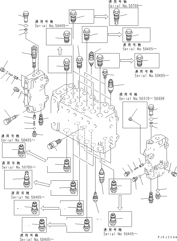 Схема запчастей Komatsu PC220LC-6Z - ОСНОВН. КЛАПАН (-АКТУАТОР) (/)(№-8) ОСНОВН. КОМПОНЕНТЫ И РЕМКОМПЛЕКТЫ