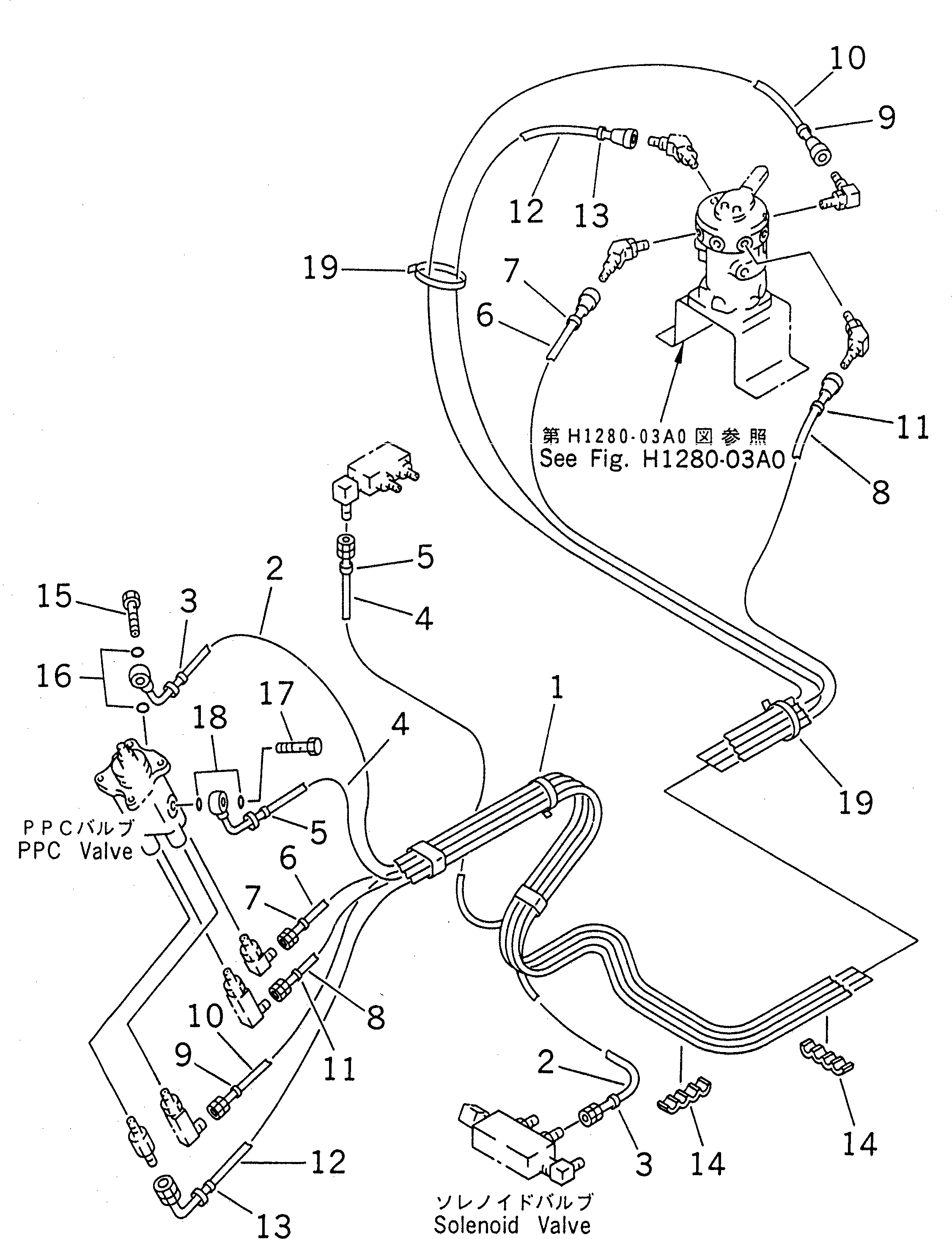 Схема запчастей Komatsu PC220LC-6 - MULTI PATTERN КЛАПАН (WAY) (ПРАВ. КЛАПАН PPCTO MULTI КЛАПАН)(№-99) ГИДРАВЛИКА