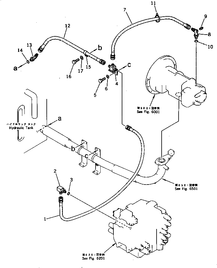 Схема запчастей Komatsu PC220LC-3 - ГИДРОЛИНИЯ (ДРЕНАЖН.) (ДЛЯ УДЛИНН. РЫЧАГ УПРАВЛ-Е)(№8-) УПРАВЛ-Е РАБОЧИМ ОБОРУДОВАНИЕМ