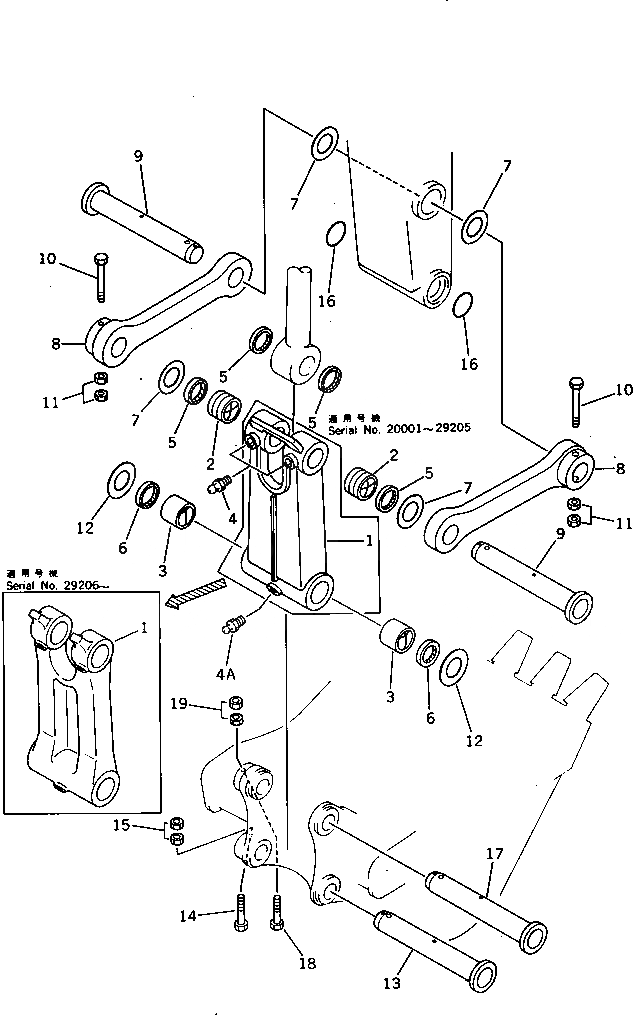 Схема запчастей Komatsu PC220LC-3 - СОЕДИНИТЕЛЬН. ЗВЕНО РАБОЧЕЕ ОБОРУДОВАНИЕ