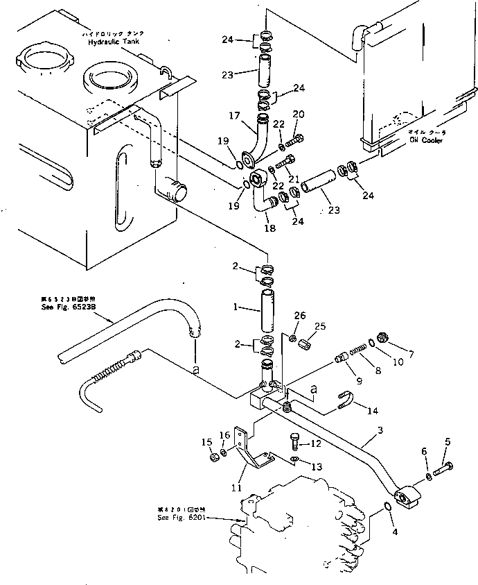 Схема запчастей Komatsu PC220LC-3 - ГИДРОЛИНИЯ (ВОЗВРАТ. И МАСЛООХЛАДИТЕЛЬ) (БЕЗ АВТОМ. ЗАМЕДЛЕНИЕ ОБОРОТОВ¤ ПОВОРОТН. МЕХАНИЧ. ТОРМОЗ.)(№78-) УПРАВЛ-Е РАБОЧИМ ОБОРУДОВАНИЕМ