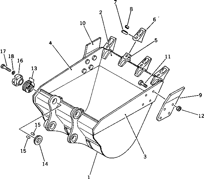 Схема запчастей Komatsu PC220LC-3 - КОВШ¤ .9M¤ ШИР. MM(№-88) РАБОЧЕЕ ОБОРУДОВАНИЕ