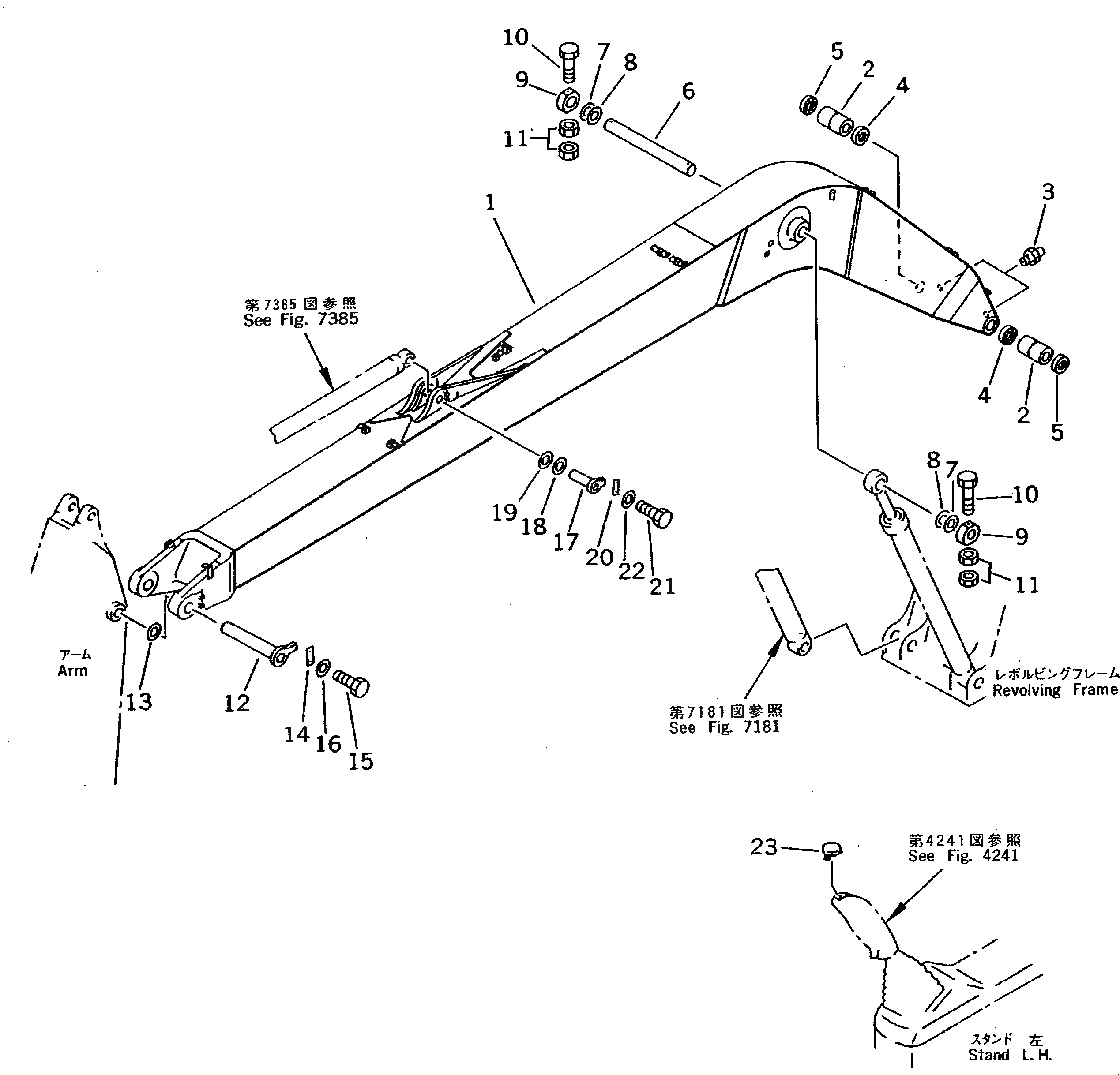 Схема запчастей Komatsu PC220LC-5C - СТРЕЛА (ДЛЯ FEET УДЛИНН. РУКОЯТЬ И СТРЕЛА) РАБОЧЕЕ ОБОРУДОВАНИЕ (ЭКСКАВАТ.)