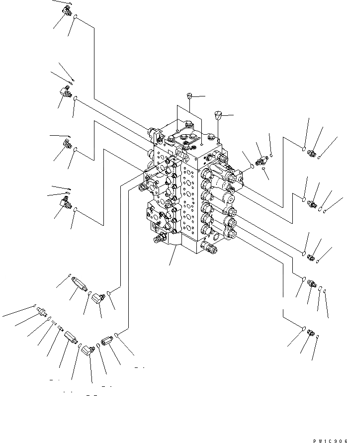 Схема запчастей Komatsu PC220LC-7-BA - ОСНОВН. КЛАПАН (СОЕДИНИТЕЛЬН. ЧАСТИ) (/) (ДЛЯ ПОДЪЕМА РУКОЯТИ) ГИДРАВЛИКА