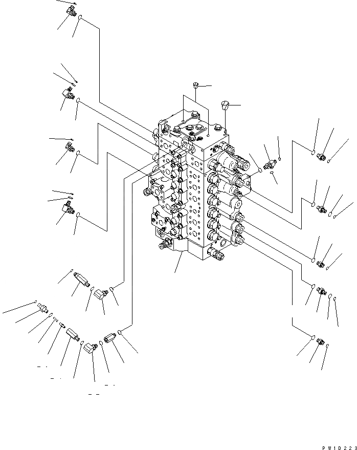 Схема запчастей Komatsu PC220LC-7-BA - ОСНОВН. КЛАПАН (СОЕДИНИТЕЛЬН. ЧАСТИ) (/) (ДЛЯ ПОДЪЕМА РУКОЯТИ) ( АКТУАТОР) ГИДРАВЛИКА