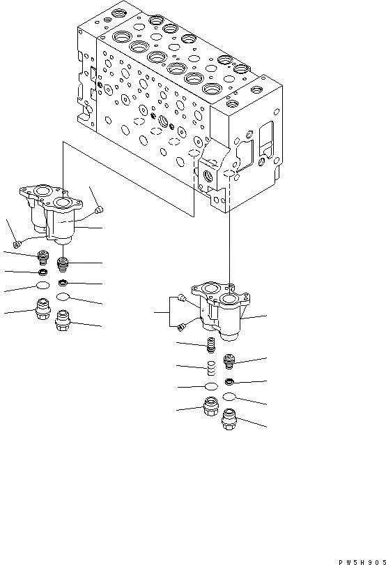 Схема запчастей Komatsu PC220LC-7-BA - ОСНОВН. КЛАПАН (/) (SUPER УДЛИНН. РУКОЯТЬ И СТРЕЛА) (8M)(№7-) ОСНОВН. КОМПОНЕНТЫ И РЕМКОМПЛЕКТЫ