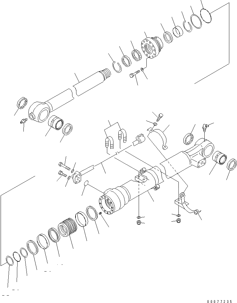 Схема запчастей Komatsu PC220LC-7 - ЦИЛИНДР КОВША(№889-) ОСНОВН. КОМПОНЕНТЫ И РЕМКОМПЛЕКТЫ