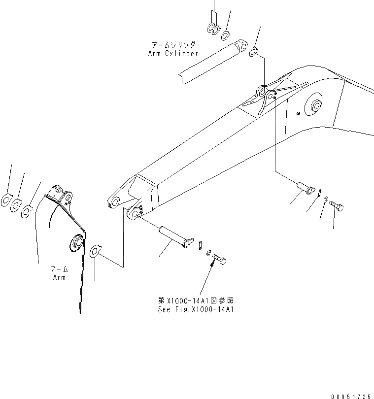 Схема запчастей Komatsu PC220LC-8 - СТРЕЛА (ВЕРХН. ПАЛЕЦ И ЦИЛИНДР РУКОЯТИНИЖН. ПАЛЕЦ) ( ЧАС. СИСТ. СМАЗКИ ТИП) (С РУКОЯТЬ CRANE) РАБОЧЕЕ ОБОРУДОВАНИЕ