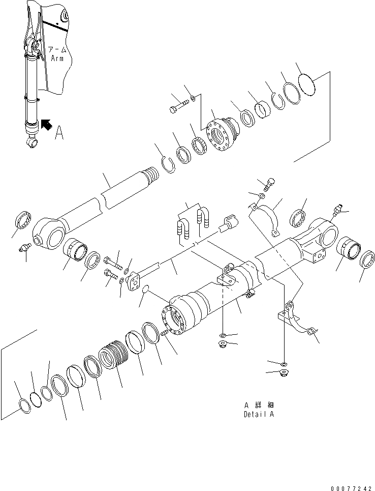 Схема запчастей Komatsu PC220LC-8 - ЦИЛИНДР КОВША ( ЧАС. СИСТЕМА СМАЗКИ) ОСНОВН. КОМПОНЕНТЫ И РЕМКОМПЛЕКТЫ