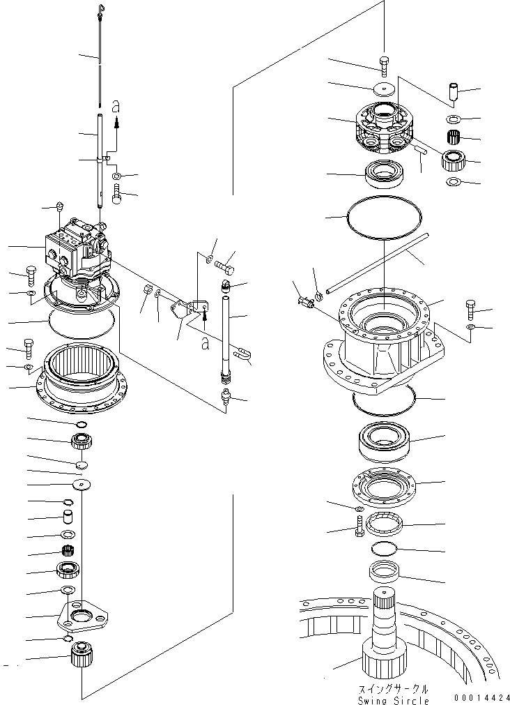 Схема запчастей Komatsu PC220LC-7 - МЕХАНИЗМ ПОВОРОТА(№-97) ПОВОРОТН. КРУГ И КОМПОНЕНТЫ