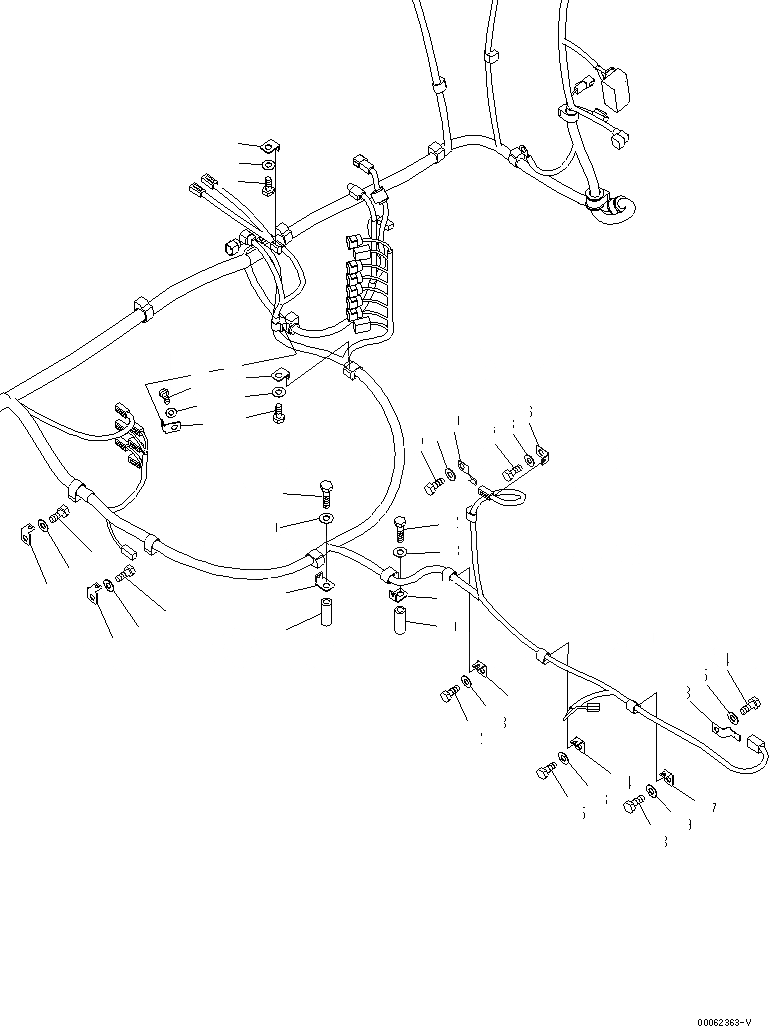Схема запчастей Komatsu PC220LC-8 - ЭЛЕКТРИЧ. ЭЛЕКТРОПРОВОДКА (ОСНОВН. Э/ПРОВОДКА) (/) ЭЛЕКТРИКА