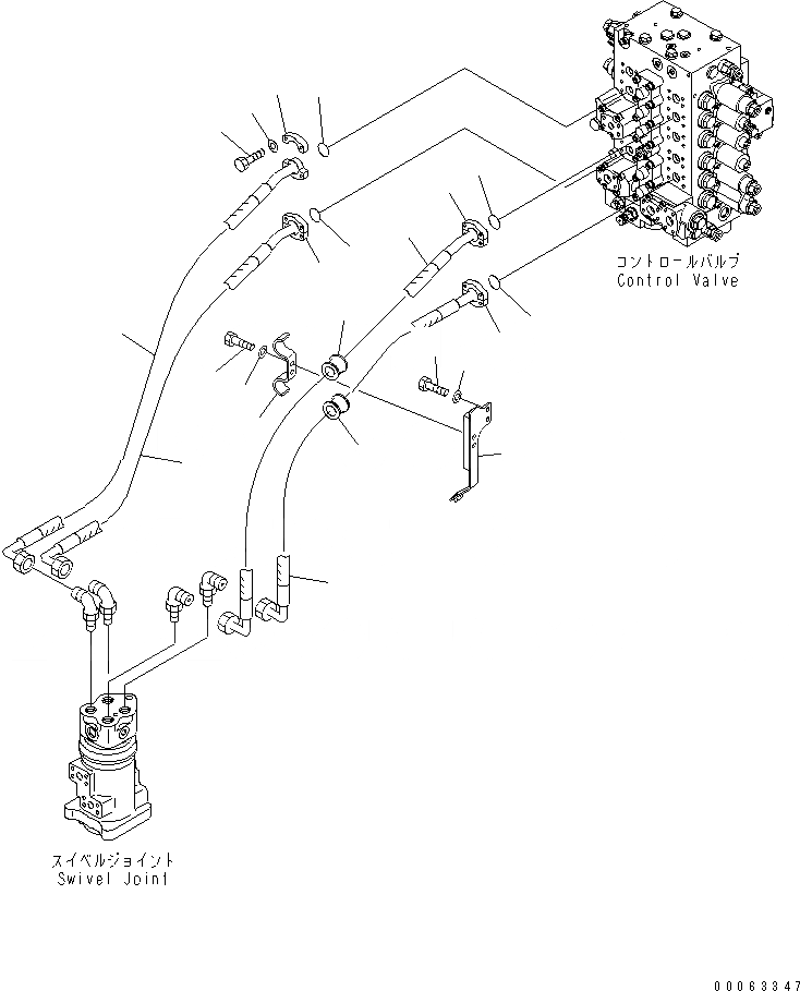 Схема запчастей Komatsu PC220LC-8 - ЛИНИЯ ХОДА ГИДРАВЛИКА