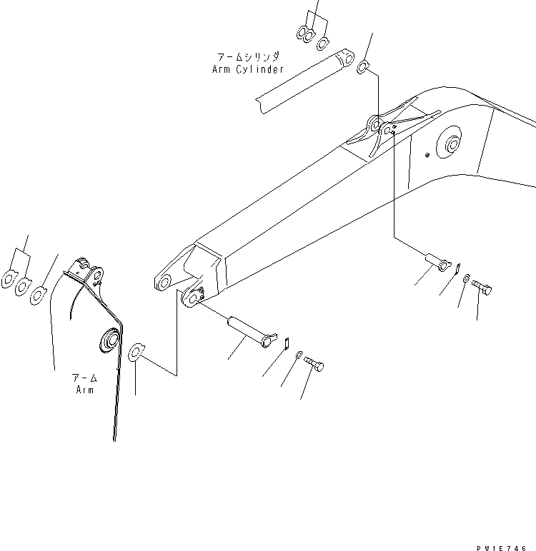 Схема запчастей Komatsu PC220LC-8 - СТРЕЛА (ВЕРХН. ПАЛЕЦ И ЦИЛИНДР РУКОЯТИНИЖН. ПАЛЕЦ) ( ЧАС. СИСТ. СМАЗКИ ТИП) РАБОЧЕЕ ОБОРУДОВАНИЕ