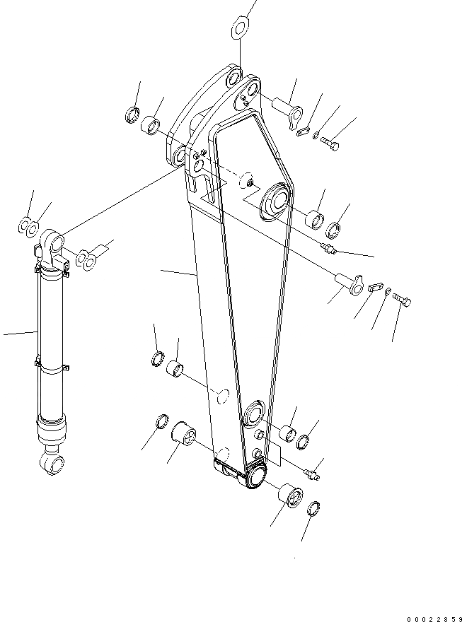 Схема запчастей Komatsu PC220LC-8 - РУКОЯТЬ (.M) ( ЧАС. СИСТ. СМАЗКИ ТИП) (ДЛЯ ЮЖН. АФРИКИ) РАБОЧЕЕ ОБОРУДОВАНИЕ