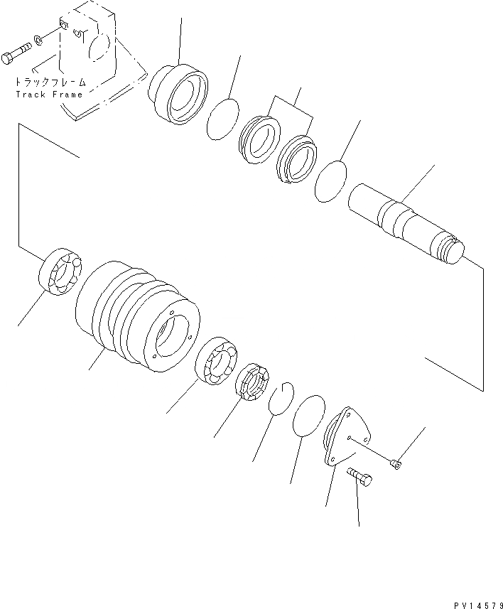 Схема запчастей Komatsu PC220LC-5 - ПОДДЕРЖИВАЮЩИЙ КАТОК(№-) ХОДОВАЯ