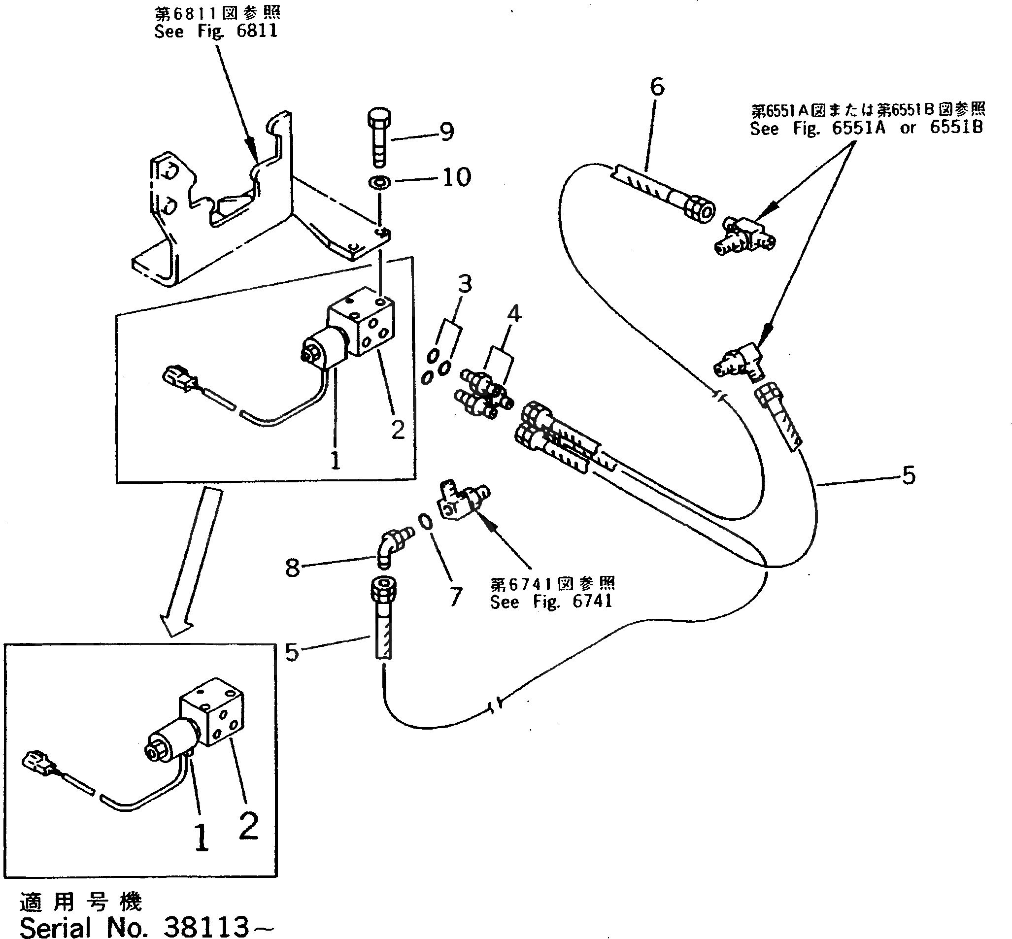 Схема запчастей Komatsu PC220LC-5 - РУКОЯТЬ FINE УПРАВЛ-Е СОЛЕНОИДНЫЙ КЛАПАН ТРУБЫ(№-) УПРАВЛ-Е РАБОЧИМ ОБОРУДОВАНИЕМ