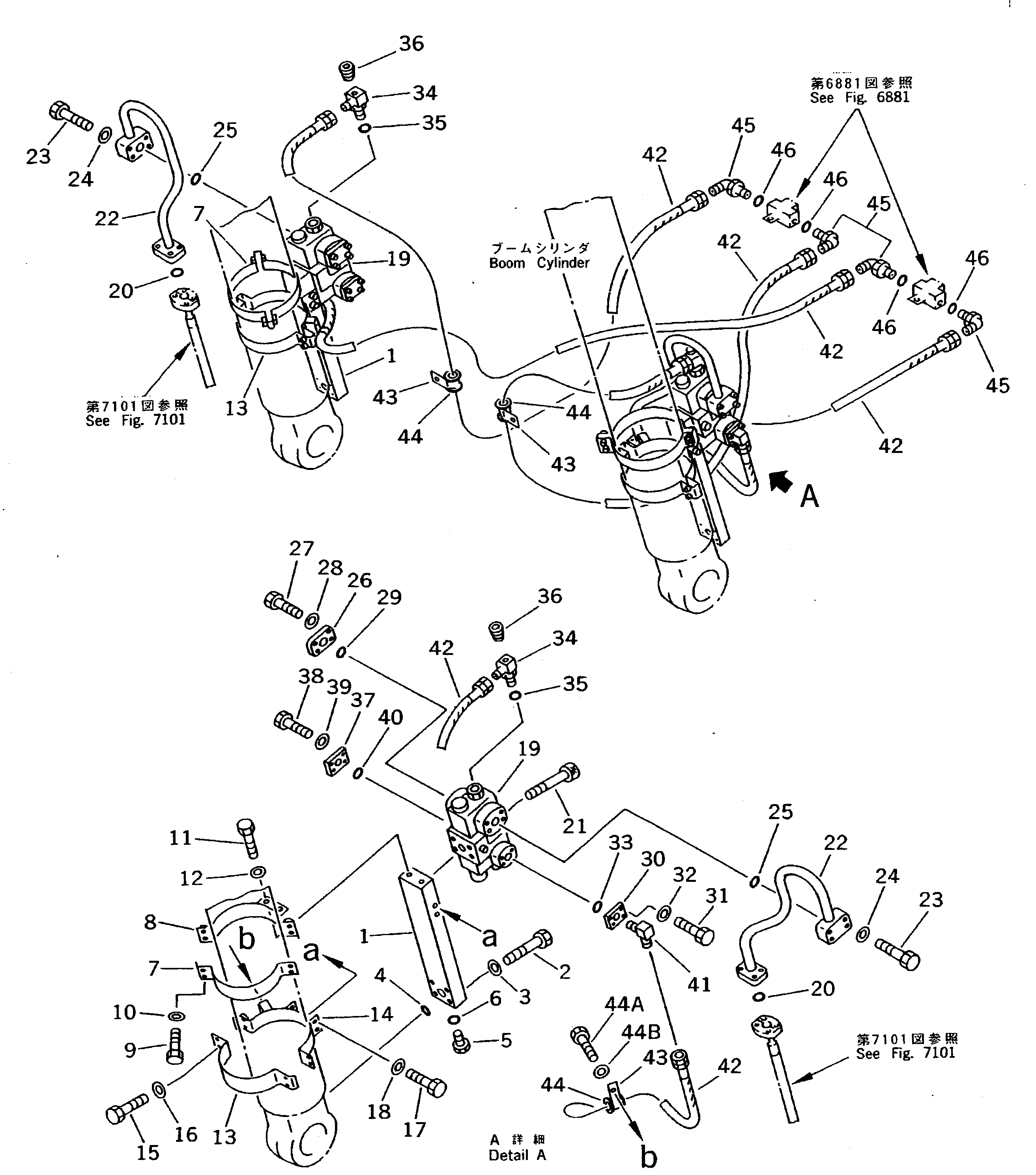 Схема запчастей Komatsu PC220LC-5 - СТОПОРН. КЛАПАН ЦИЛИНДРА СТРЕЛЫ ТРУБЫ (НАВЕСН. ОБОРУД) (REXROTH)(№77-) РАБОЧЕЕ ОБОРУДОВАНИЕ