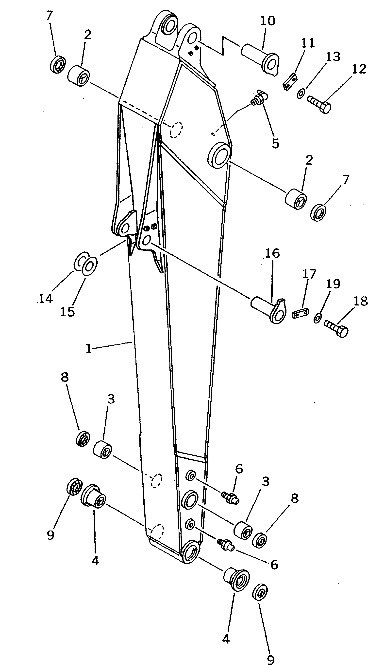 Схема запчастей Komatsu PC220LC-5 - РУКОЯТЬ РАБОЧЕЕ ОБОРУДОВАНИЕ