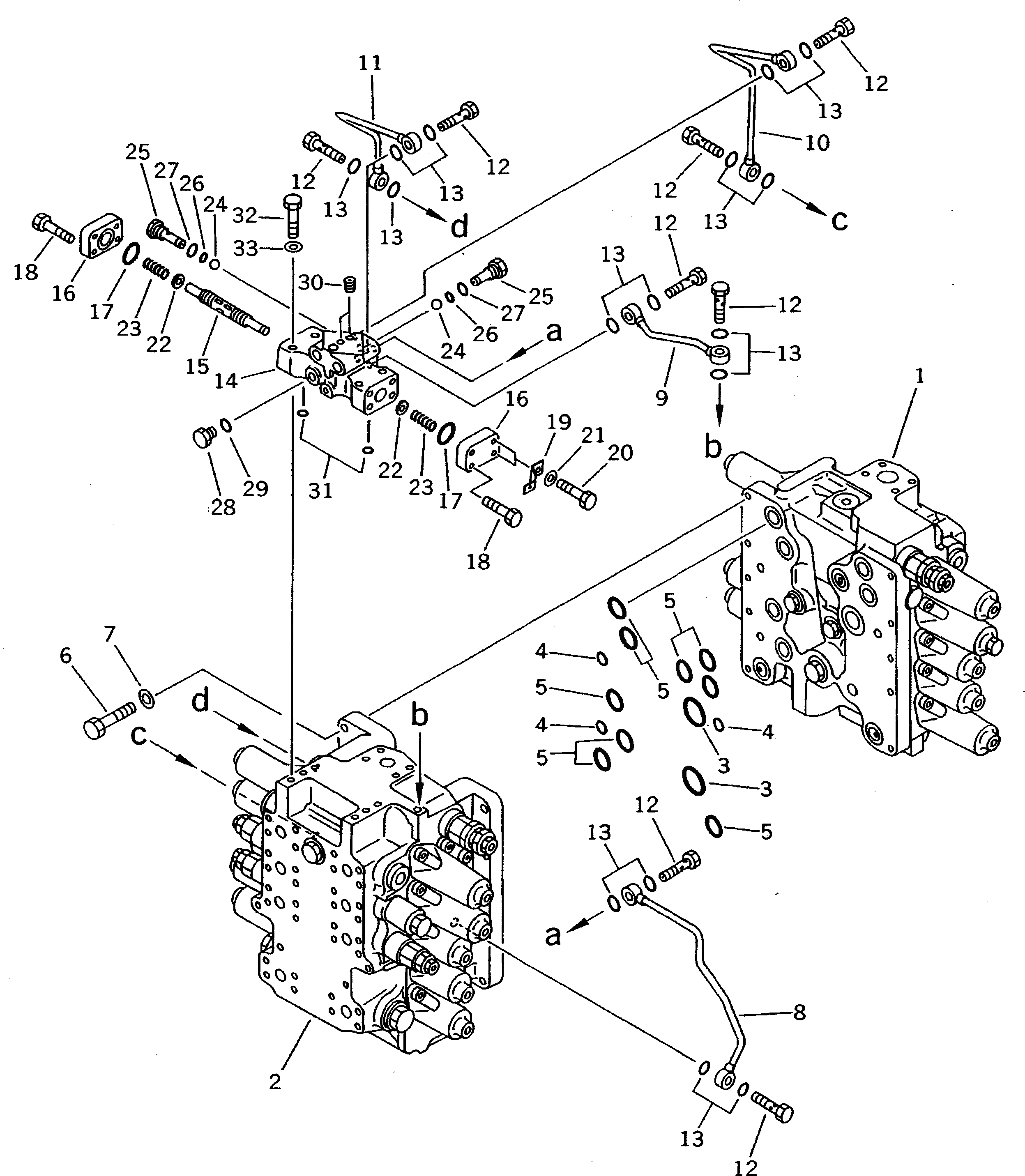 Схема запчастей Komatsu PC220LC-5 - ГИДРАВЛ УПРАВЛЯЮЩ. КЛАПАН (/7) (ДЛЯ КЛАПАНS) УПРАВЛ-Е РАБОЧИМ ОБОРУДОВАНИЕМ