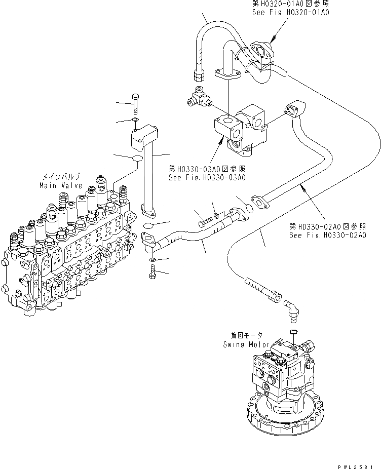 Схема запчастей Komatsu PC228USLC-2 - ВОЗВРАТНАЯ ЛИНИЯ(ШЛАНГИ) ГИДРАВЛИКА