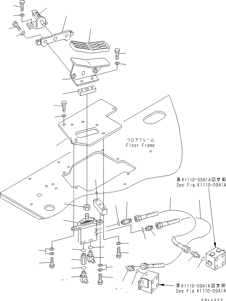 Схема запчастей Komatsu PC228USLC-1 - ОСНОВН. КОНСТРУКЦИЯ (УПРАВЛ. НАВЕСН. ОБОРУД.) (ДЛЯ SLIDE РУКОЯТЬ)(№7-) КАБИНА ОПЕРАТОРА И СИСТЕМА УПРАВЛЕНИЯ