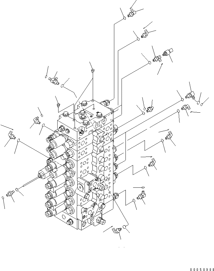 Схема запчастей Komatsu PC228USLC-3E0 - ОСНОВН. КЛАПАН (СОЕДИНИТЕЛЬН. ЧАСТИ) (/) ( АКТУАТОР) (СПЕЦИФ-Я С ОТВАЛОМ) ГИДРАВЛИКА