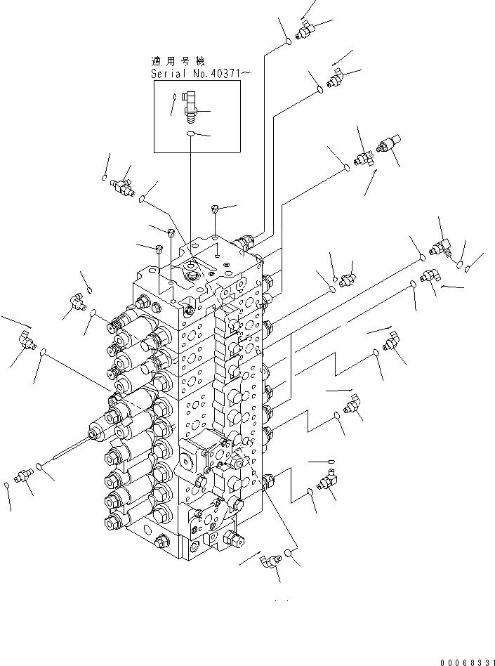 Схема запчастей Komatsu PC228USLC-3E0 - ОСНОВН. КЛАПАН (СОЕДИНИТЕЛЬН. ЧАСТИ) (/) ( АКТУАТОР) (С 2-СЕКЦИОНН. СТРЕЛА) ГИДРАВЛИКА