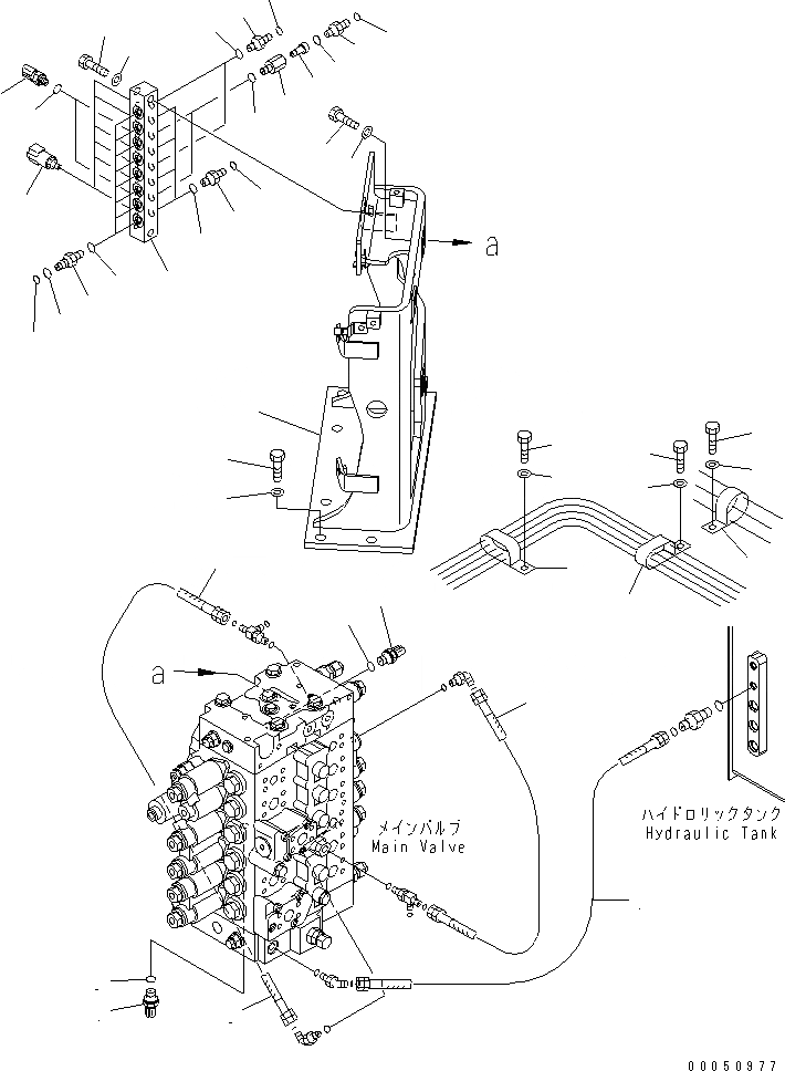 Схема запчастей Komatsu PC228USLC-3E0 - ОСНОВН. КЛАПАН (ШЛАНГИ) ГИДРАВЛИКА