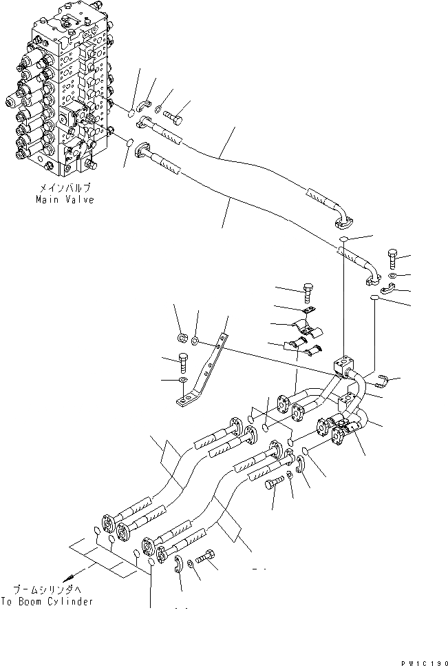 Схема запчастей Komatsu PC228USLC-3E0 - ГИДРОЛИНИЯ СТРЕЛЫ (С 2-СЕКЦИОНН. СТРЕЛА) ГИДРАВЛИКА