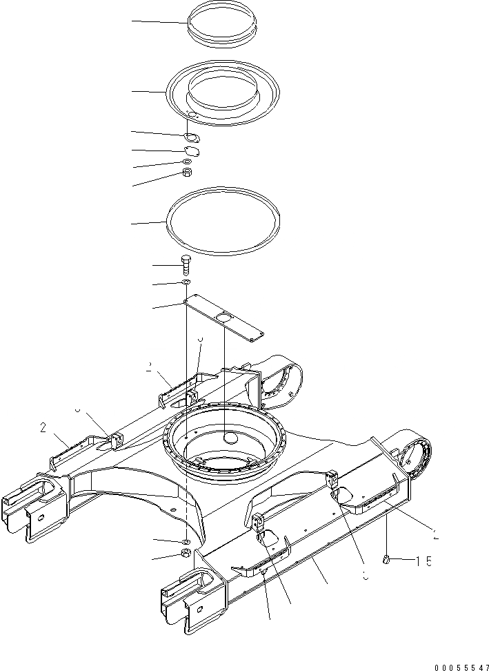 Схема запчастей Komatsu PC228USLC-3E0 - ГУСЕНИЧНАЯ РАМА (LC) ХОДОВАЯ