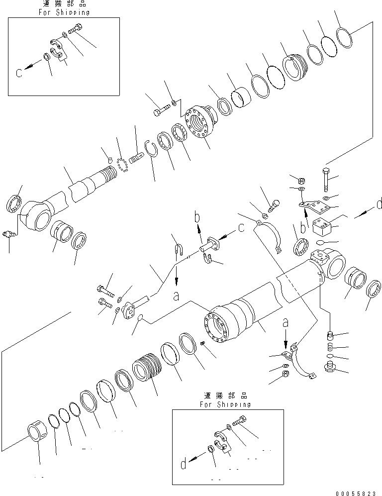Схема запчастей Komatsu PC228USLC-3E0 - ЦИЛИНДР РУКОЯТИ(ДЛЯ 2-СЕКЦИОНН. СТРЕЛЫ) ОСНОВН. КОМПОНЕНТЫ И РЕМКОМПЛЕКТЫ