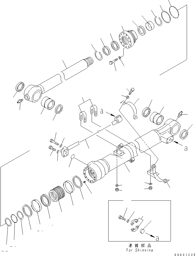 Схема запчастей Komatsu PC228USLC-3E0 - ЦИЛИНДР КОВША (.9M РУКОЯТЬ) ОСНОВН. КОМПОНЕНТЫ И РЕМКОМПЛЕКТЫ