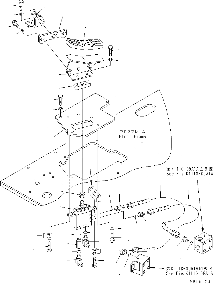Схема запчастей Komatsu PC228US-1 - ОСНОВН. КОНСТРУКЦИЯ (УПРАВЛ. НАВЕСН. ОБОРУД.)(№-) КАБИНА ОПЕРАТОРА И СИСТЕМА УПРАВЛЕНИЯ